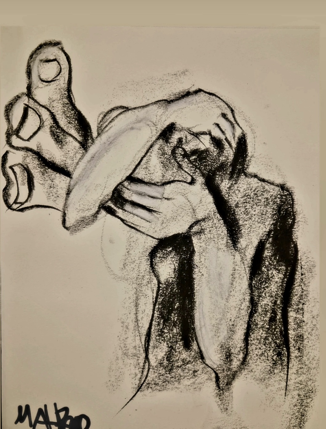 Armful – 20×30, Charcoal on paper