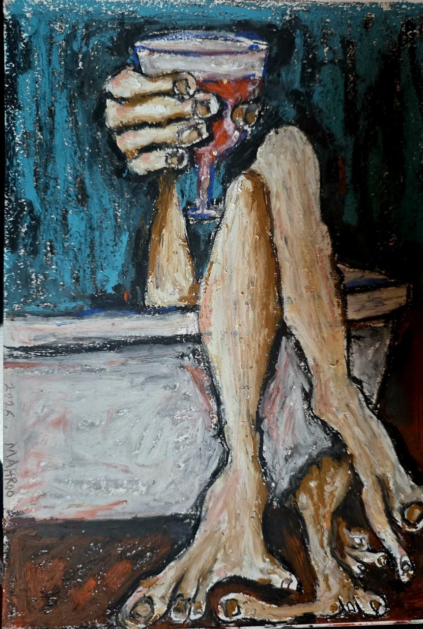 Prosite – 20×30, Oil pastel on paper