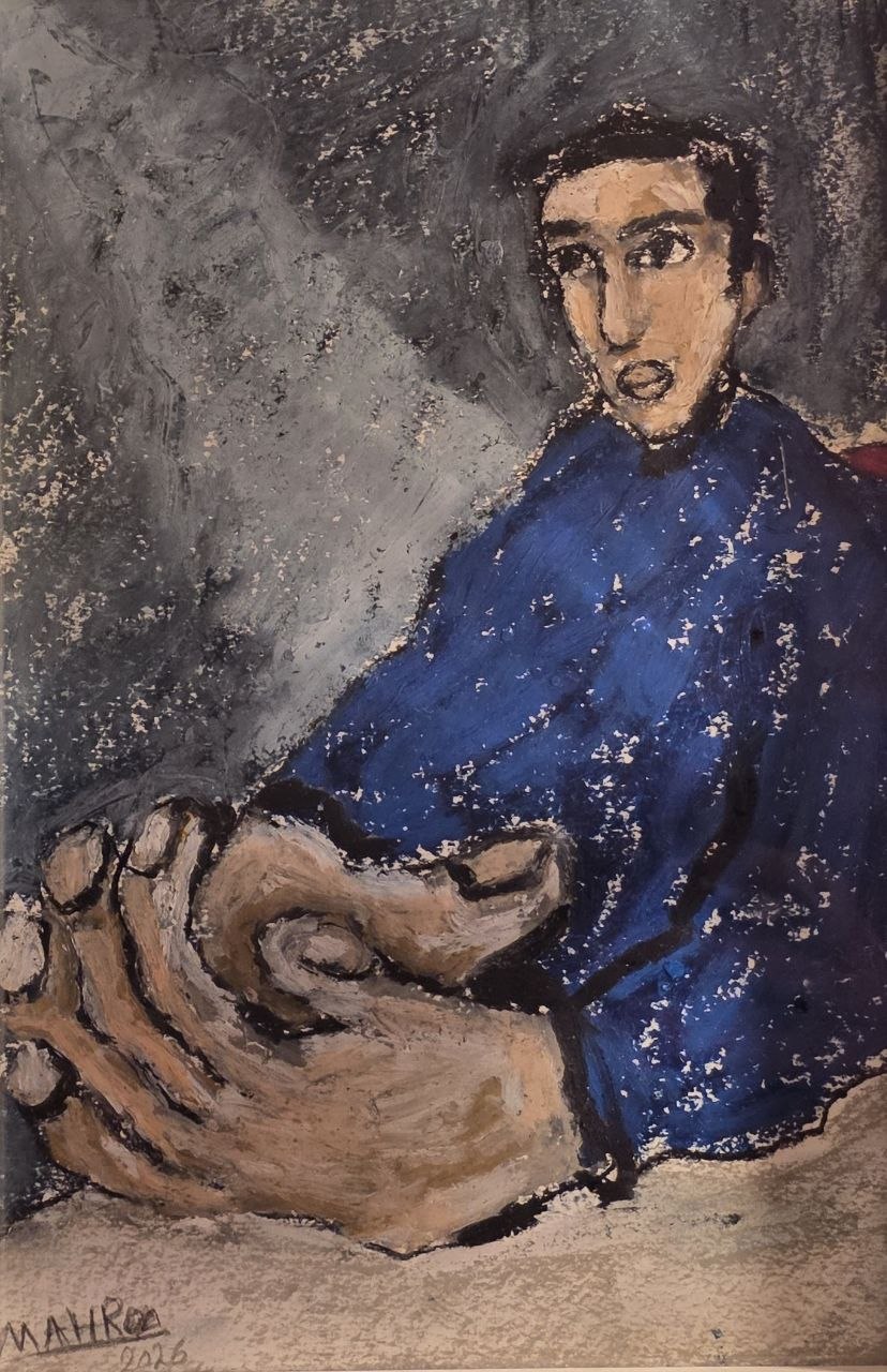 Rasam – 20×30, Oil pastel on cardboard