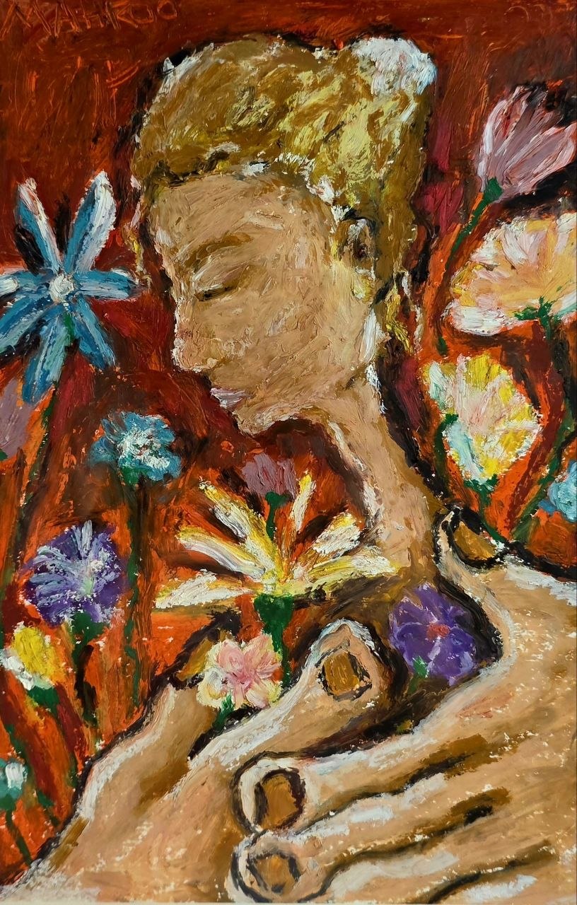 Aurelia – 20×30, Oil pastel on cardboard