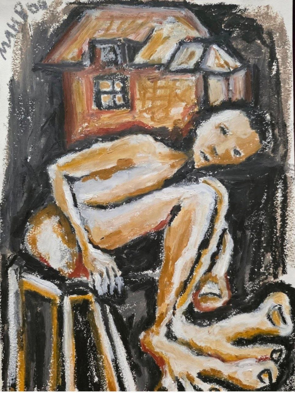 NoMad – 20×30, Oil pastel on paper
